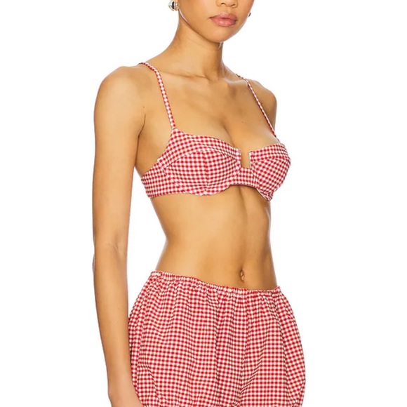 Lovers & Friends Check Me Out Top Red Gingham Sz S - Picture 2 of 6